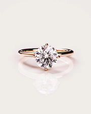 Round Cut Moissanite Solitaire Engagement Ring